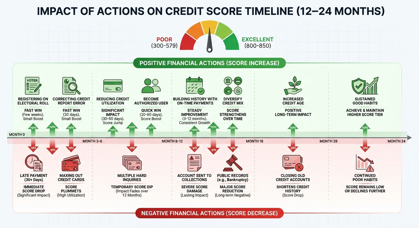 Impact of Actions on Credit Score Timeline